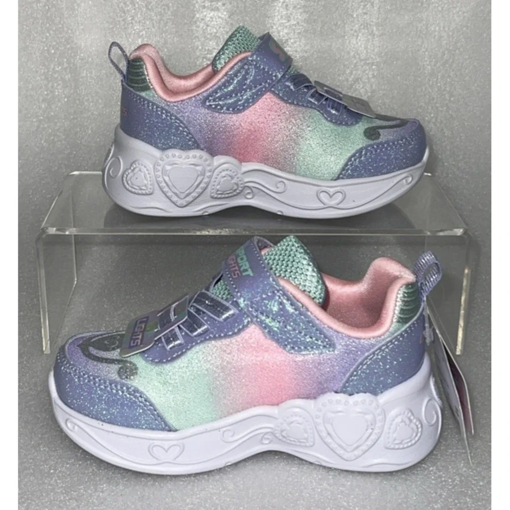 S Sport By Skechers Lucia Sneakers Light Up‎ Stretch Laces Toddler Girls Size 5